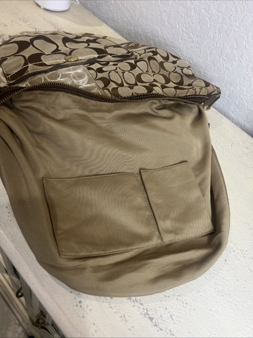 Vintage Coach (2006) Brown Patchwork Signature Hobo Shoulder Bag Y2K Retro Boho - Picture 10 of 16